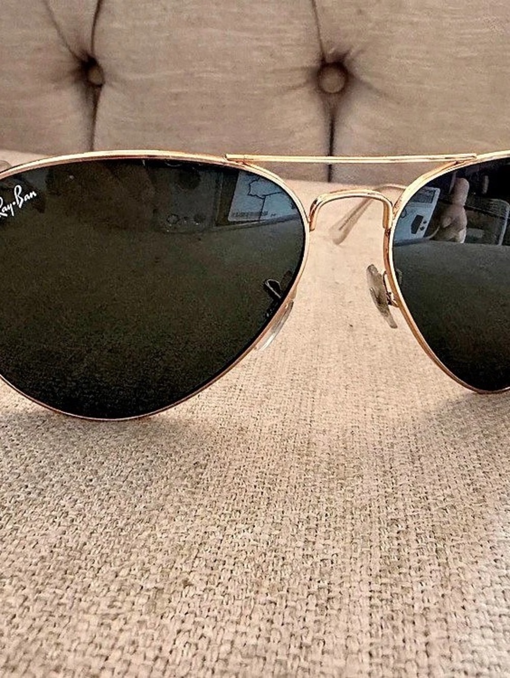 Ray-Ban Aviator Classic RB3025 Gold Green Aviator Sunglasses
